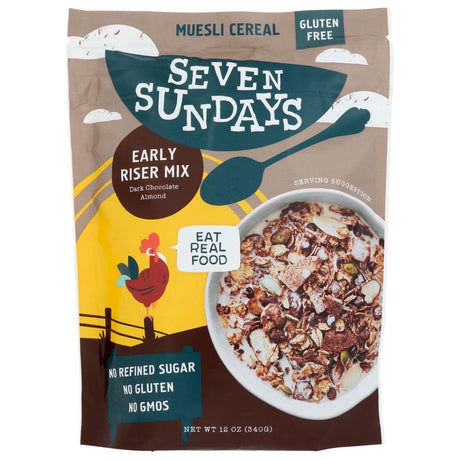 SEVEN SUNDAYS: Early Riser Dark Chocolate Muesli Cereal, 12 oz - Sunshine Co Op. - #tag1# - #tag2# - #tag3# - #tag4#
