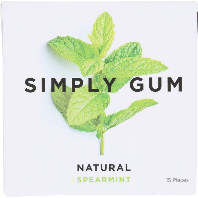 SIMPLY GUM: Natural Spearmint Gum, 15 pc - Sunshine Co Op. - #tag1# - #tag2# - #tag3# - #tag4#