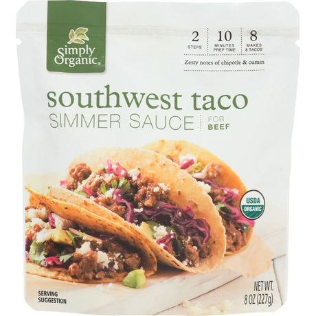 SIMPLY ORGANIC: Sauce Southwest Taco Simmer Organic, 8 oz - Sunshine Co Op. - #tag1# - #tag2# - #tag3# - #tag4#