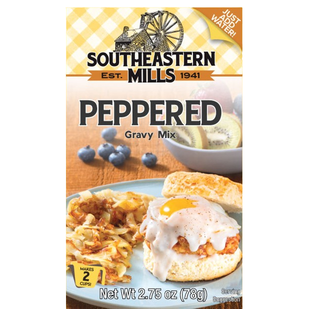 SOUTHEASTERN MILLS: Peppered Gravy, 2.75 oz - Sunshine Co Op. - #tag1# - #tag2# - #tag3# - #tag4#