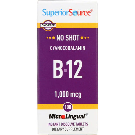 SUPERIOR SOURCE: No Shot Cyanocobalamin B-12 1,000 mcg, 100 tb - Sunshine Co Op. - #tag1# - #tag2# - #tag3# - #tag4#