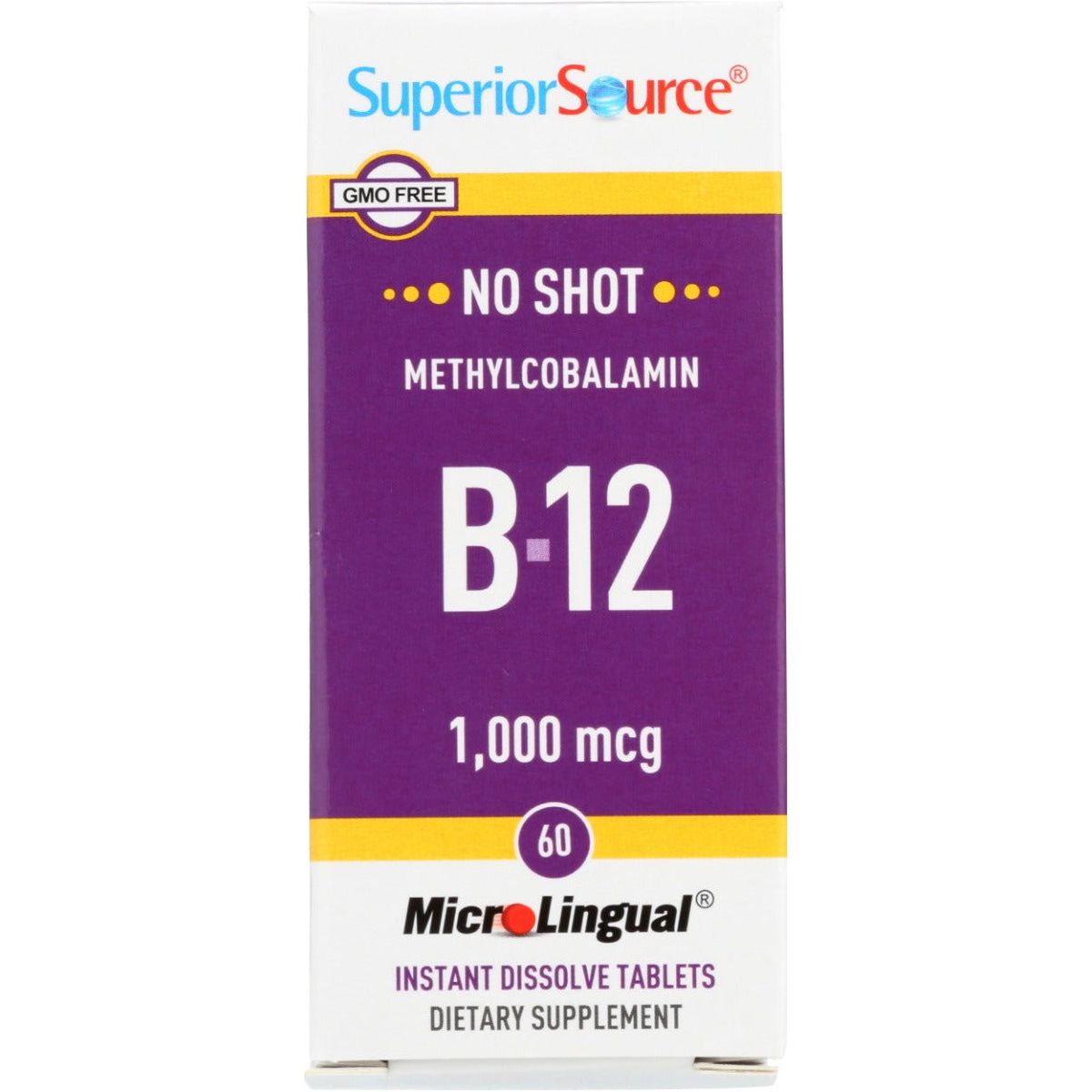 SUPERIOR SOURCE: No Shot Vitamin, B12 1000 MCG, 60 tb - Sunshine Co Op. - #tag1# - #tag2# - #tag3# - #tag4#