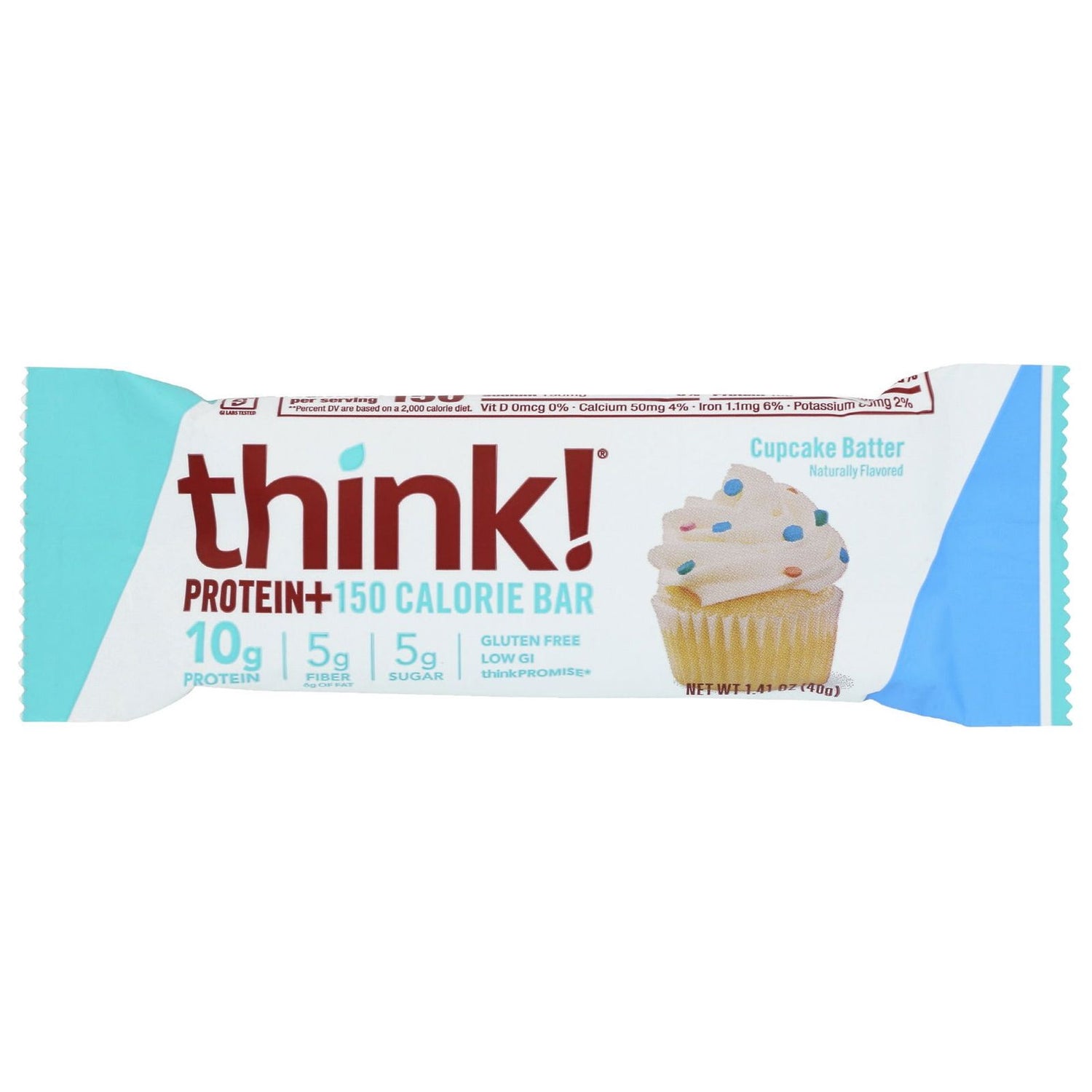 THINK THIN: Bar Protein Fiber Cupcake Batter, 1.41 oz - Sunshine Co Op. - #tag1# - #tag2# - #tag3# - #tag4#