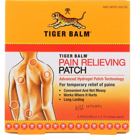 TIGER BALM: Medicated Pain Patch Relief, 5 pc - Sunshine Co Op. - #tag1# - #tag2# - #tag3# - #tag4#