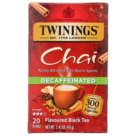 TWINING TEA: Decaffeinated Chai Tea, 20 bg - Sunshine Co Op. - #tag1# - #tag2# - #tag3# - #tag4#