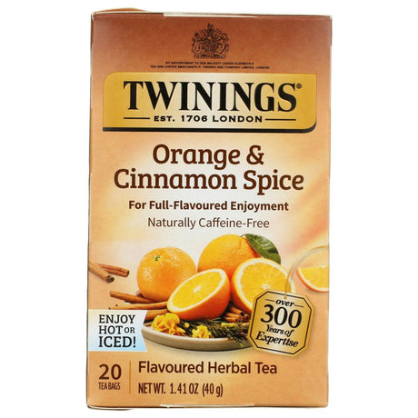 TWINING TEA: Orange & Cinnamon Spice Herbal Tea, 20 bg - Sunshine Co Op. - #tag1# - #tag2# - #tag3# - #tag4#