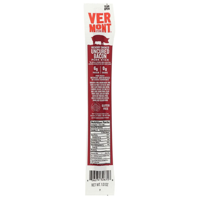 VERMONT SMOKE: Hickory Smoked Uncured Bacon Pork Sticks, 1 oz - Sunshine Co Op. - #tag1# - #tag2# - #tag3# - #tag4#