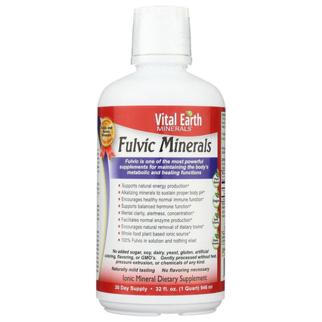 VITAL EARTH MINERALS: Fulvic Minerals, 32 oz - Sunshine Co Op. - #tag1# - #tag2# - #tag3# - #tag4#