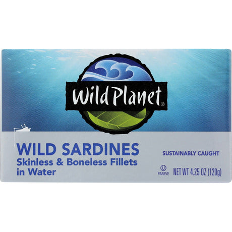 WILD PLANET: Wild Sardines Skinless and Boneless Fillets In Water, 4.25 oz - Sunshine Co Op. - #tag1# - #tag2# - #tag3# - #tag4#