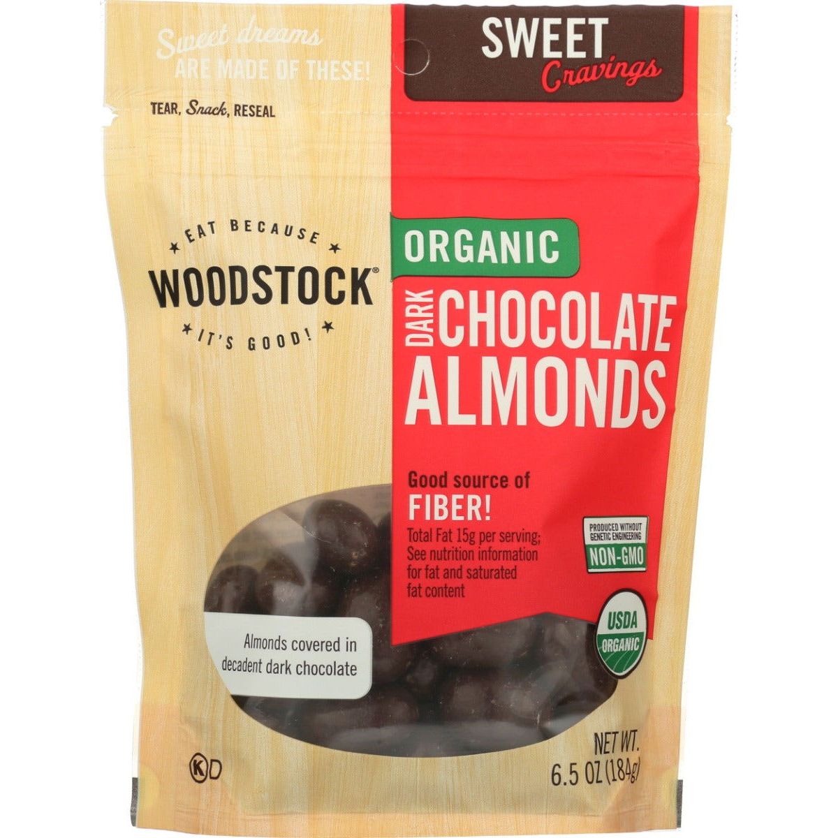 WOODSTOCK: Organic Dark Chocolate Almond, 6.5 oz - Sunshine Co Op. - #tag1# - #tag2# - #tag3# - #tag4#