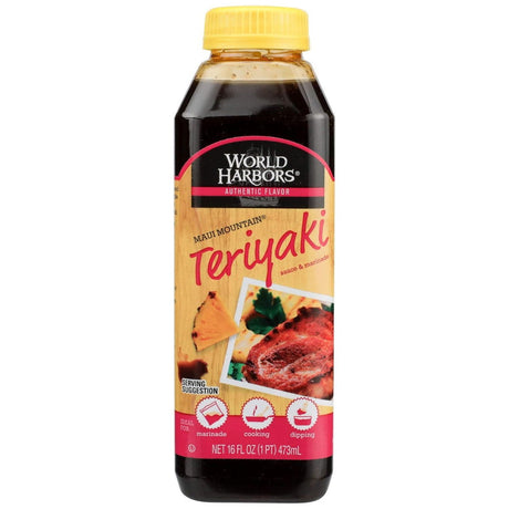 WORLD HARBORS: Sauce Maui Mountain Teriyaki, 16 oz - Sunshine Co Op. - #tag1# - #tag2# - #tag3# - #tag4#