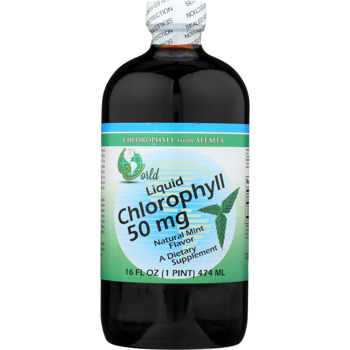 WORLD ORGANIC: Liquid Chlorophyll 50mg Natural Mint, 16 oz - Sunshine Co Op. - #tag1# - #tag2# - #tag3# - #tag4#