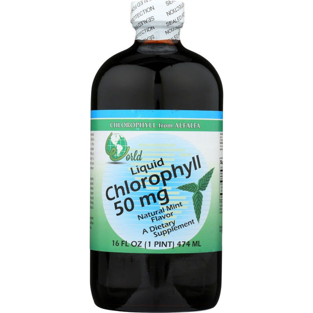WORLD ORGANIC: Liquid Chlorophyll 50mg Natural Mint, 16 oz - Sunshine Co Op. - #tag1# - #tag2# - #tag3# - #tag4#