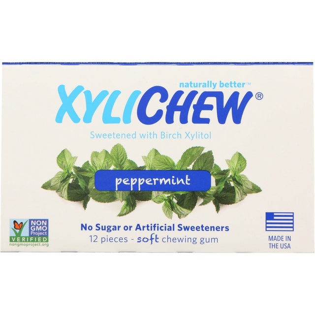XYLICHEW: Peppermint Gum, 12 pc - Sunshine Co Op. - #tag1# - #tag2# - #tag3# - #tag4#