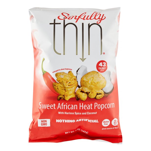 SINFULLY THIN: Sweet African Heat Popcorn, 5 oz