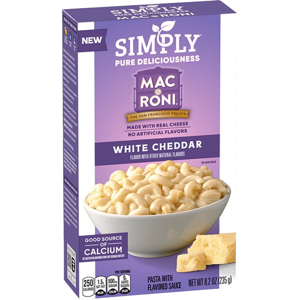 SIMPLY: Mac A Roni White Cheddar, 8.2 oz