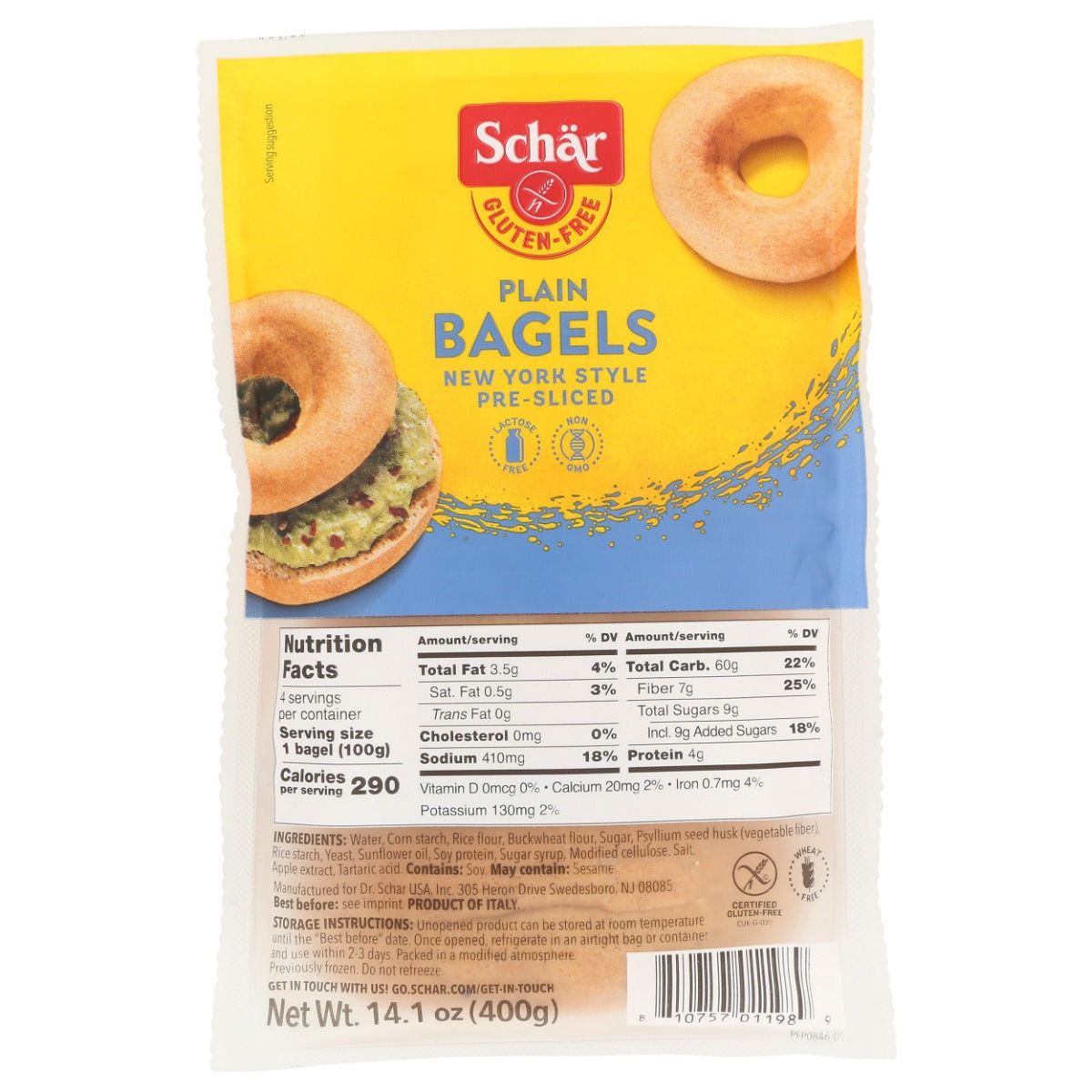 SCHAR: Plain Bagels, 14.1 oz