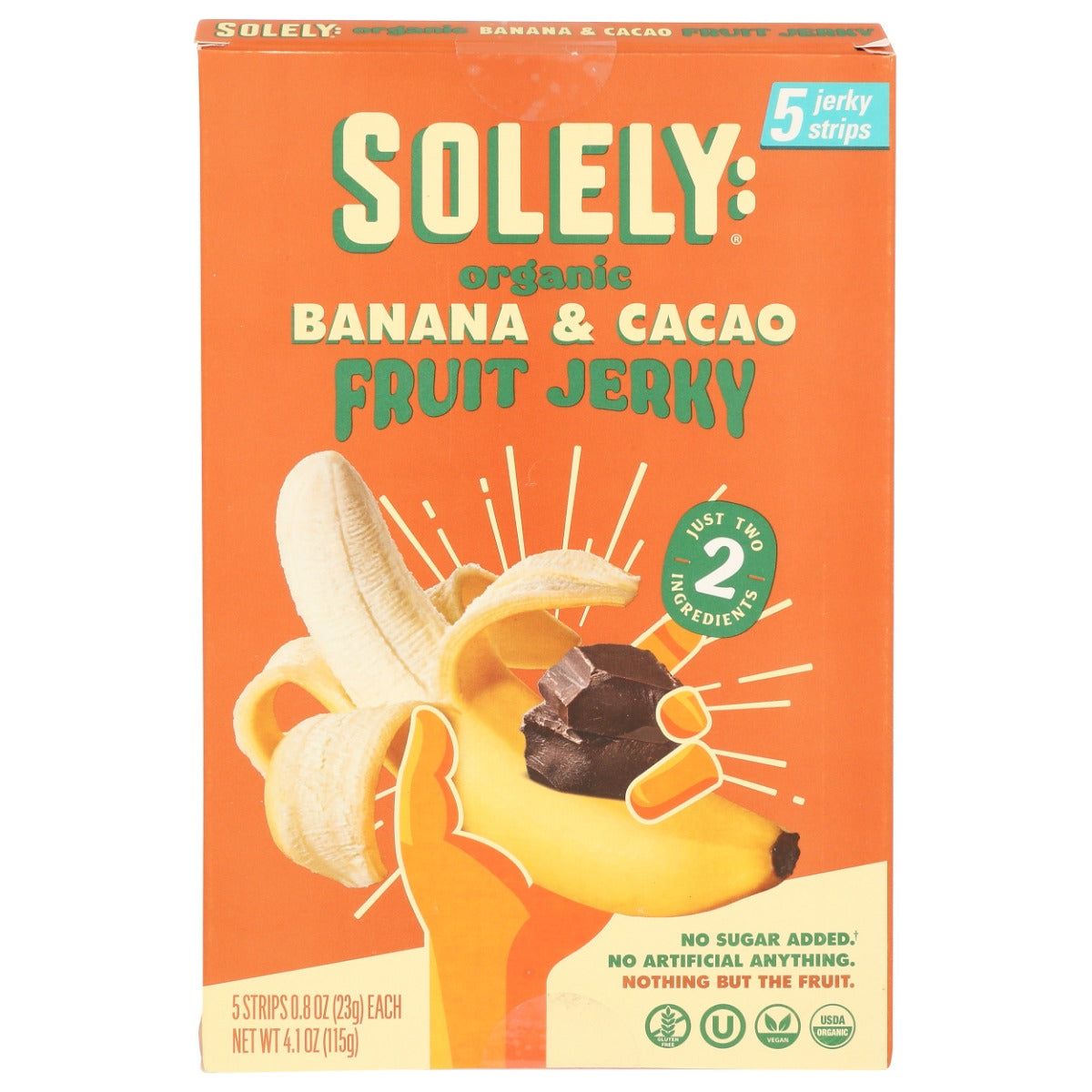 SOLELY: Organic Banana and Cacao Fruit Jerky Multipack, 4.1 oz