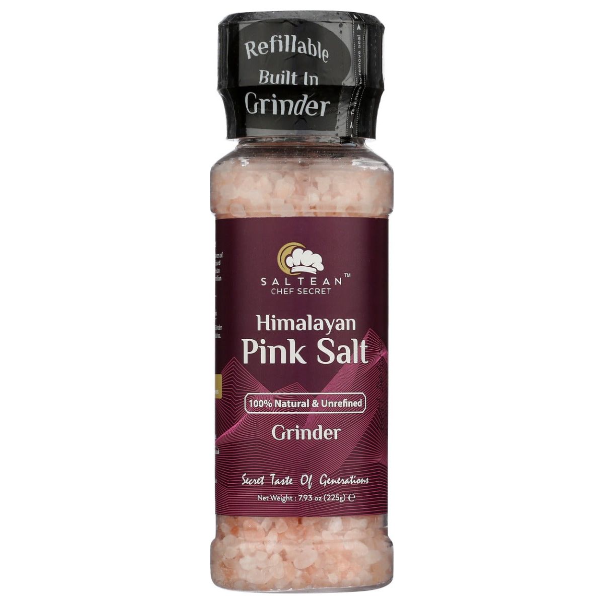 SALTEAN CHEF SECRET: Himalayan Salt PET Grinder, 7.93 oz