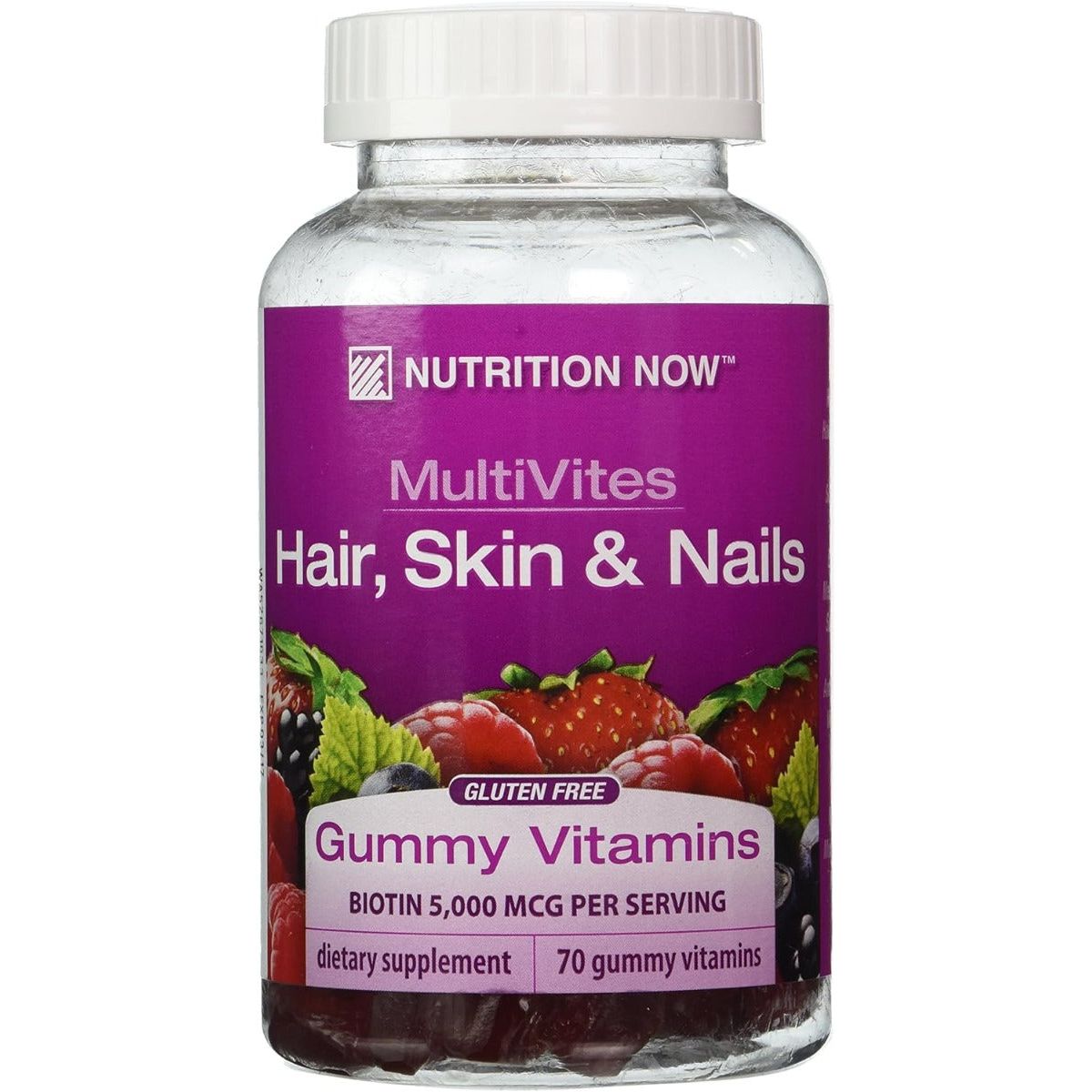 NUTRITION NOW: MultiVites Gummy Vitamins For Hair Skin And Nails, 70 pc