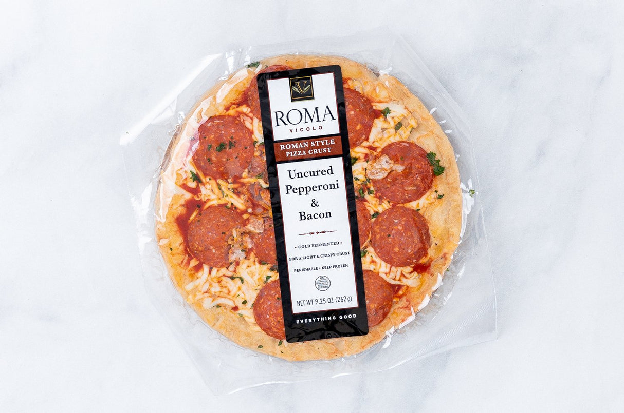 ROMA VICOLO: Uncured Pepperoni & Bacon Pizza, 9.25 oz