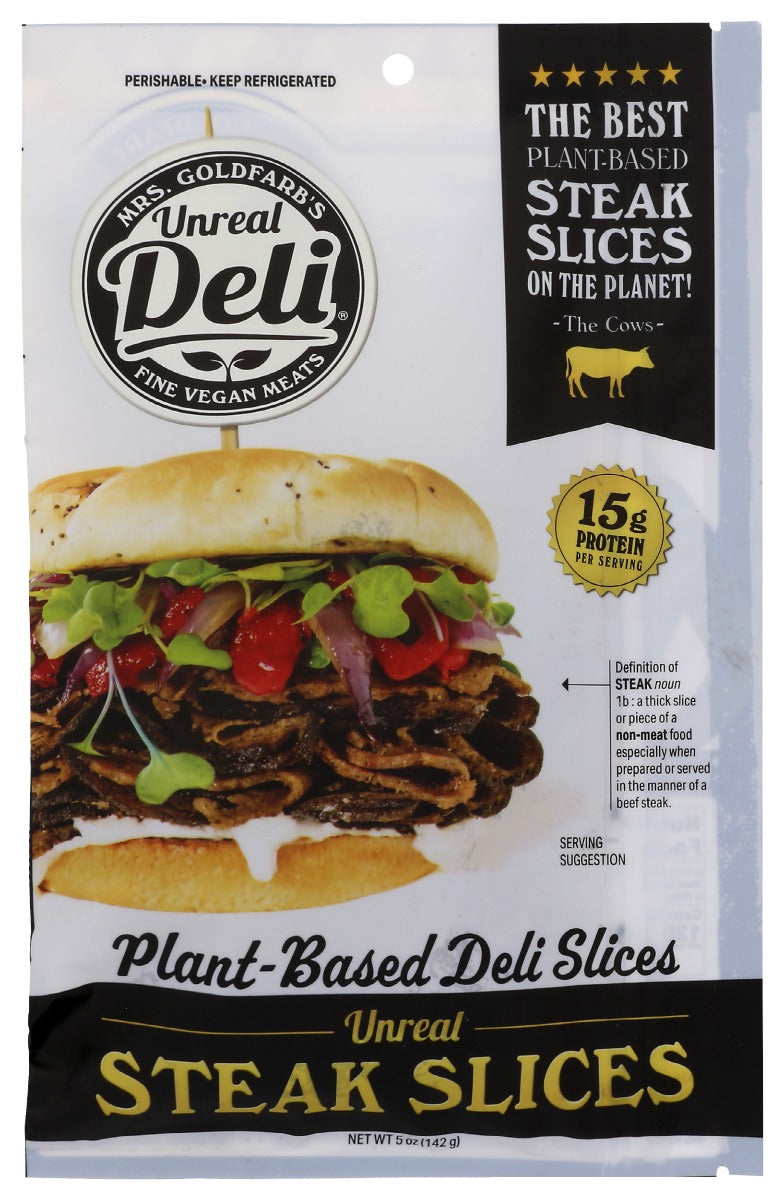 UNREAL DELI: Plant Based Steak Slices, 5 oz