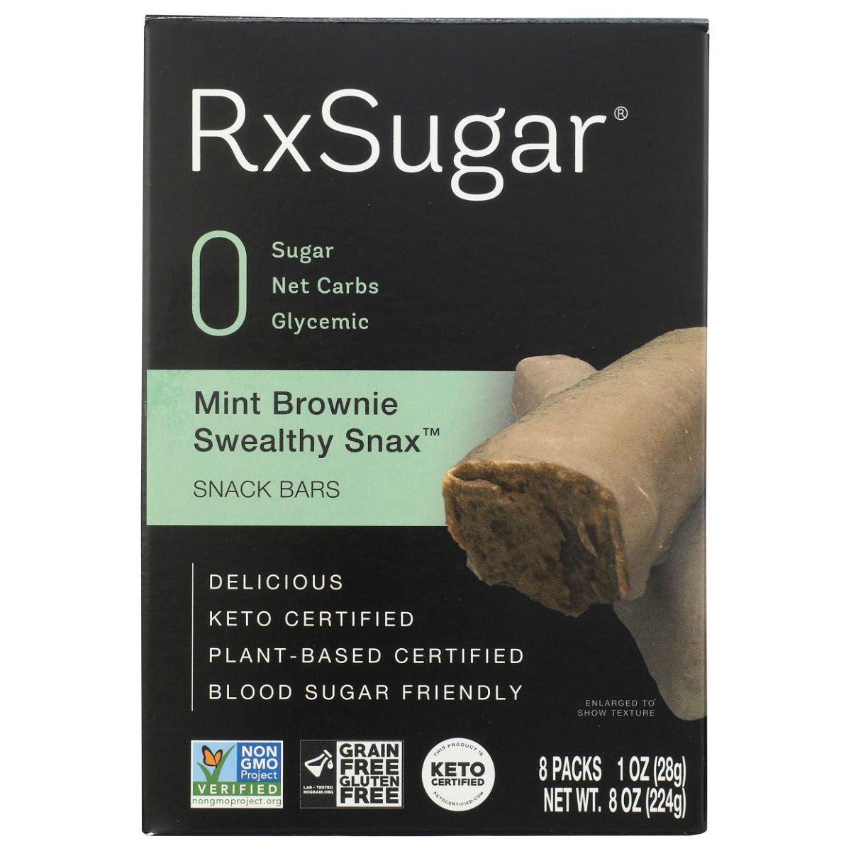 RXSUGAR: Mint Brownie Swealthy Snax Bar, 8 oz