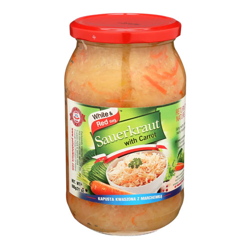 WHITE & RED FLAG: Sauerkraut with Carrot, 31 oz