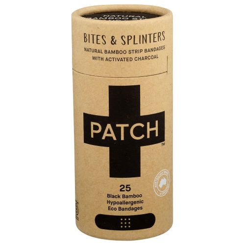 PATCH: Natural Activated Charcoal Bamboo Strip Bandages, 25 pc