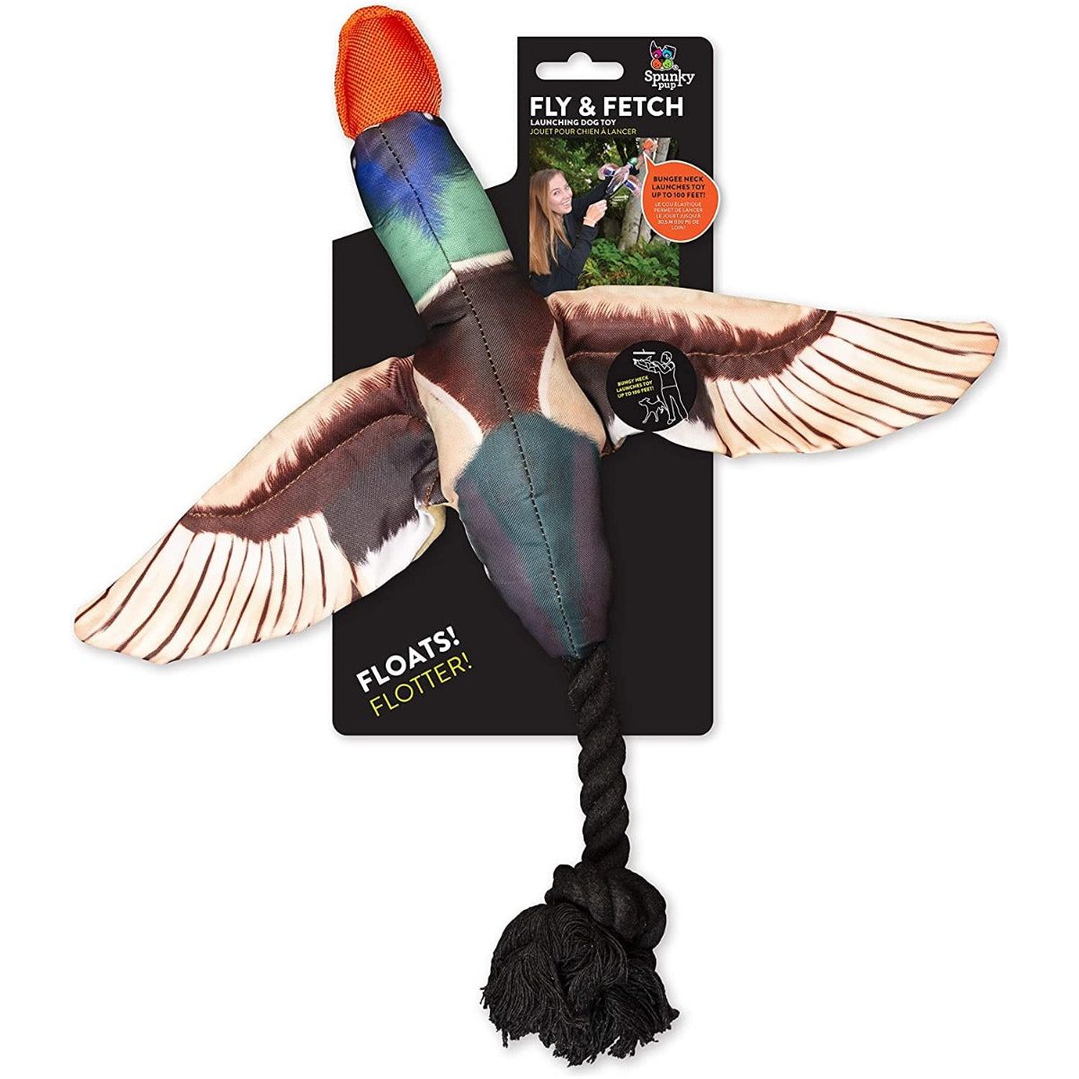 SPUNKY PUP: Fly & Fetch Duck Dog Toy, 1 ea