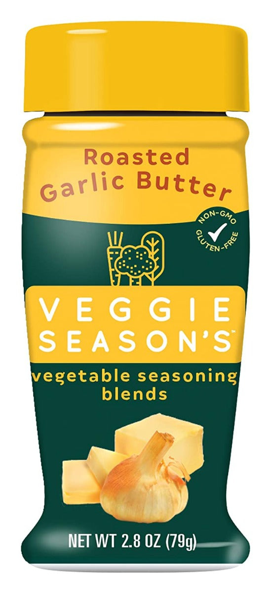VEGGIE SEASONS: Roasted Garlic Butter Vegetable Seasoning Blends, 2.8 oz