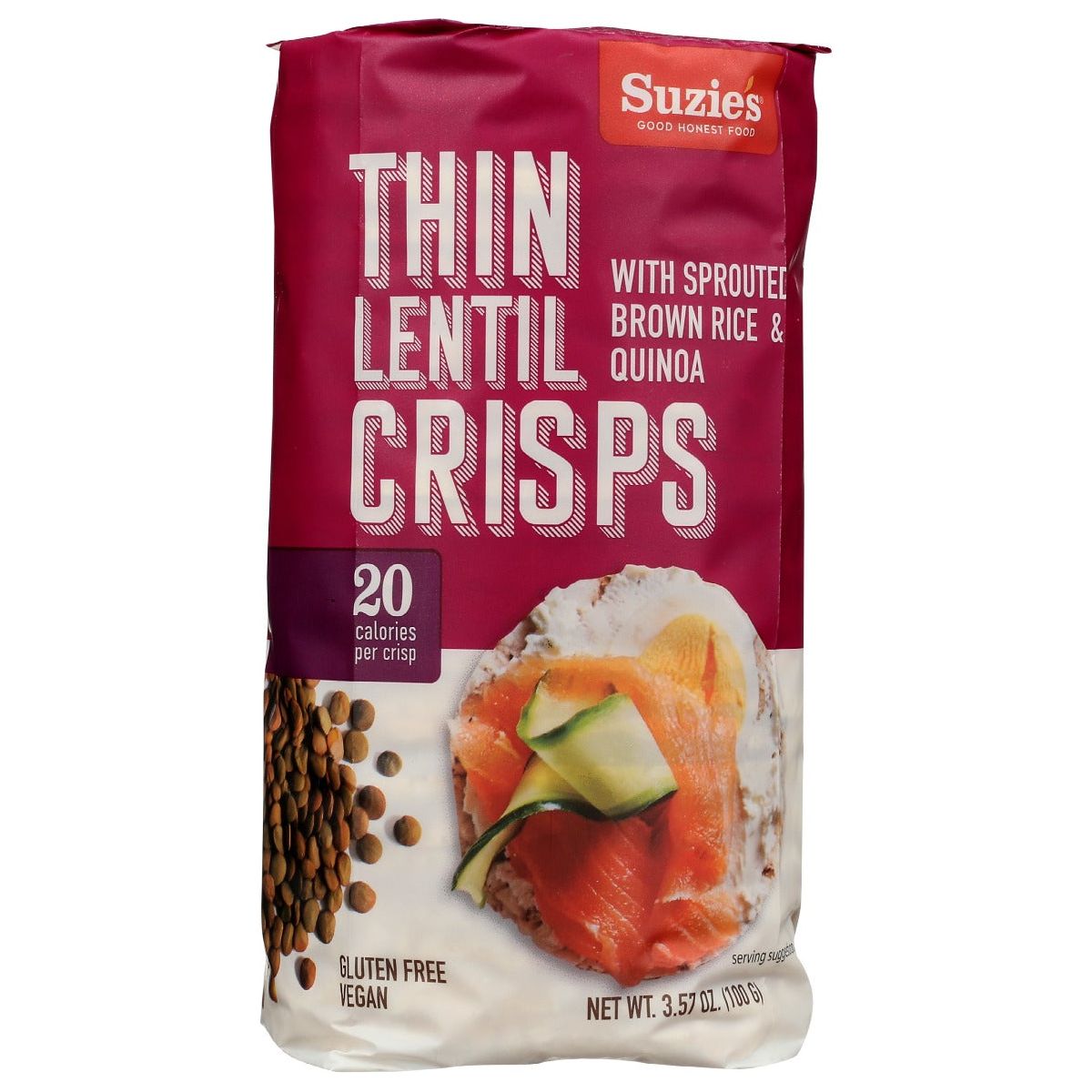 SUZIES: Cakes Thin Sprouted, 3.6 oz