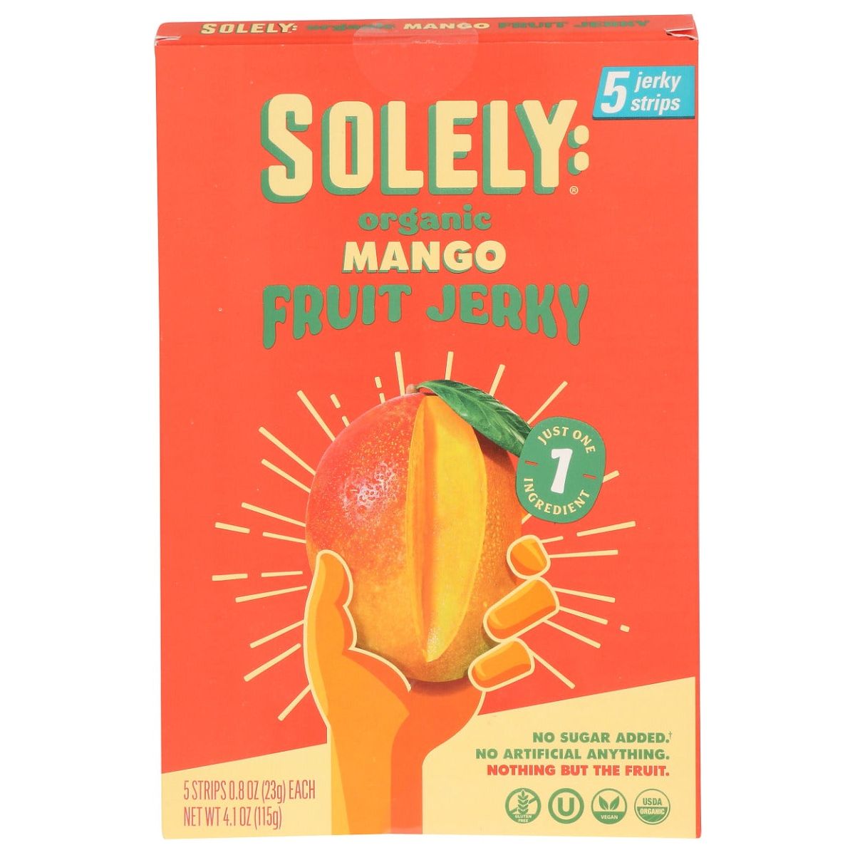 SOLELY: Organic Mango Fruit Jerky Multipack, 4.1 oz