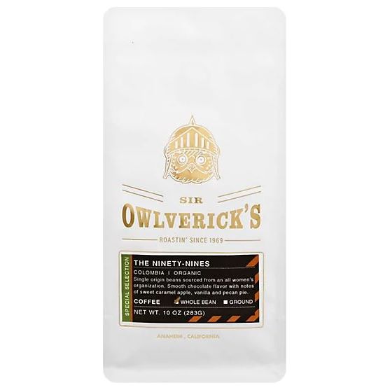 SIR OWLVERICK: Coffee The Ninety Nines Whole Bean Organic, 10 oz