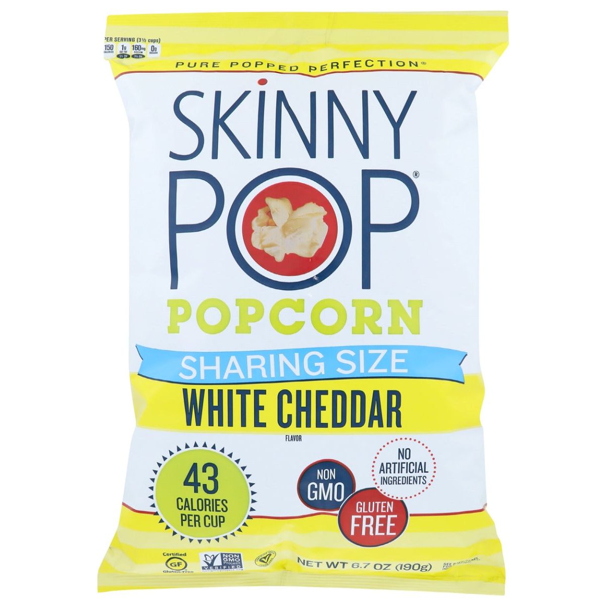 SKINNY POP: White Cheddar Popped Popcorn, 6.7 oz