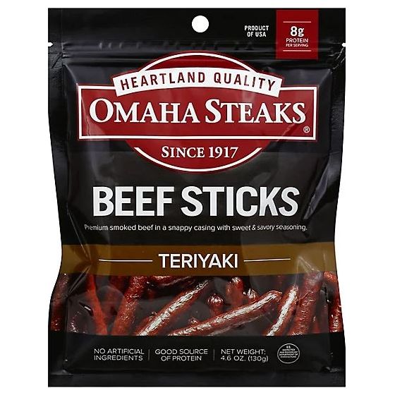 OMAHA STEAKS: Teriyaki Beef Sticks, 4.6 oz