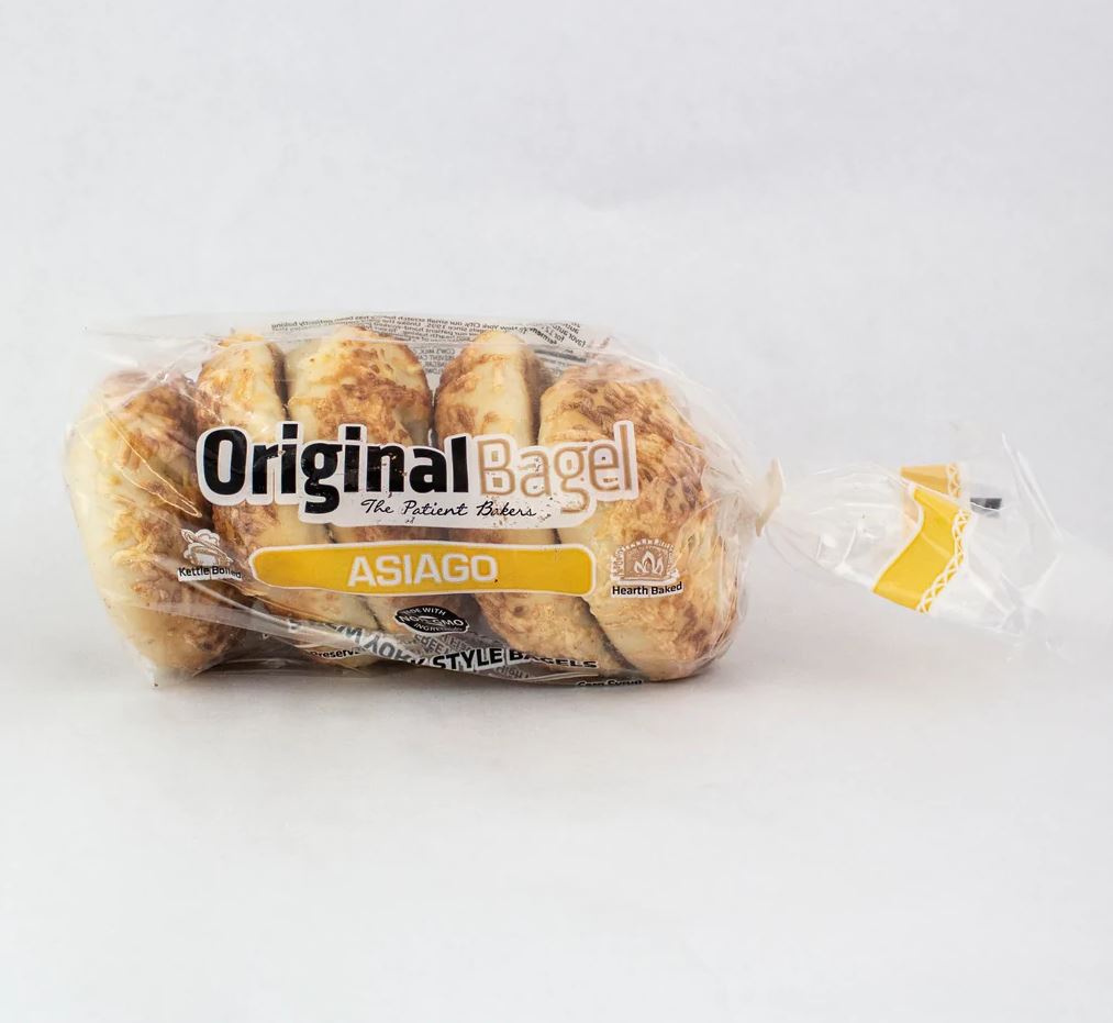 ORIGINAL BAGEL: Bagel Asiago Unsliced 5ct, 21.25 oz