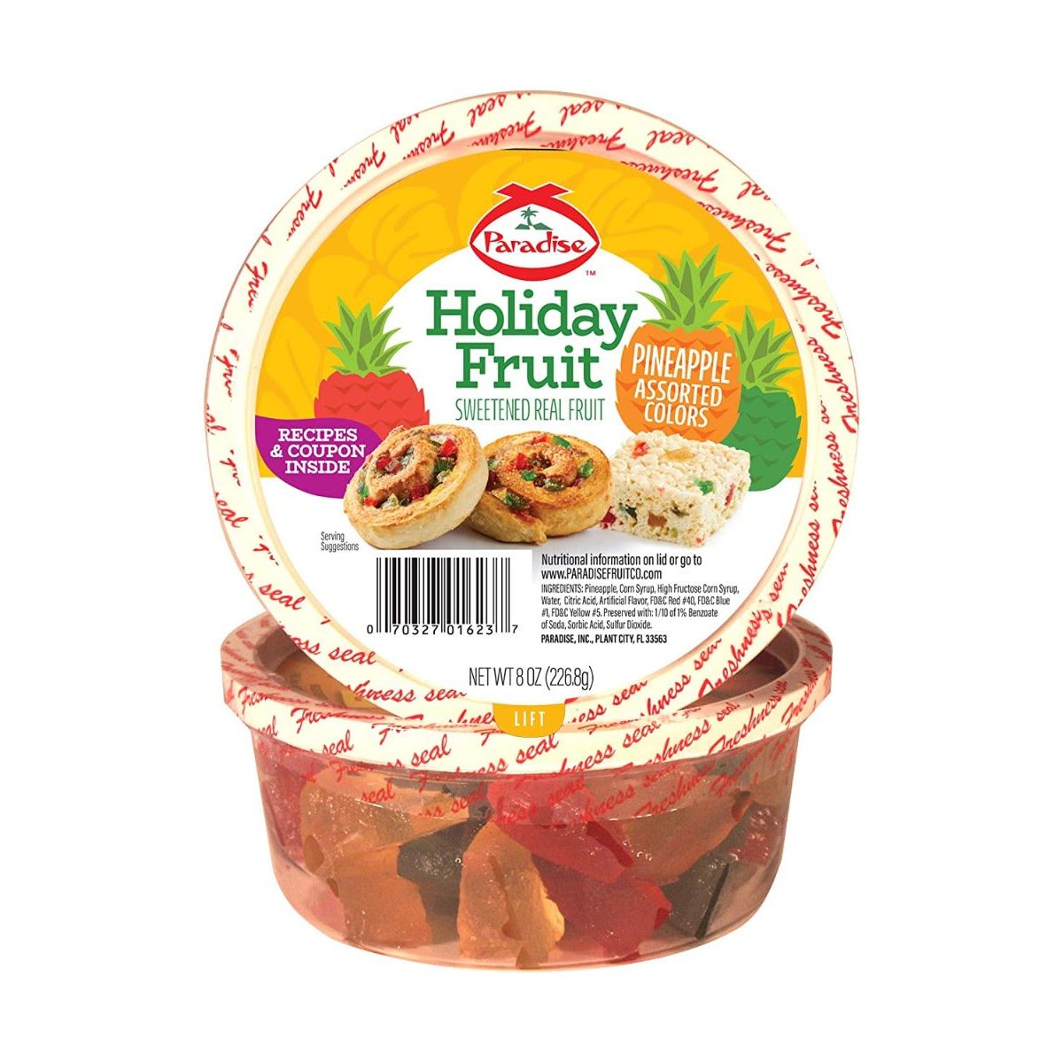 PARADISE: Candied Pineapple Wedge Assorted, 8 oz