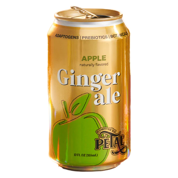 PETAL: Apple Ginger Ale Soda, 12 fo