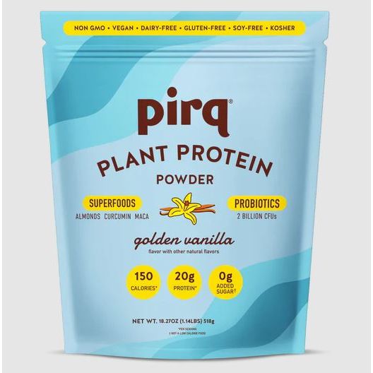 PIRQ: Plant Protein Powder Golden Vanilla, 1.14 lb