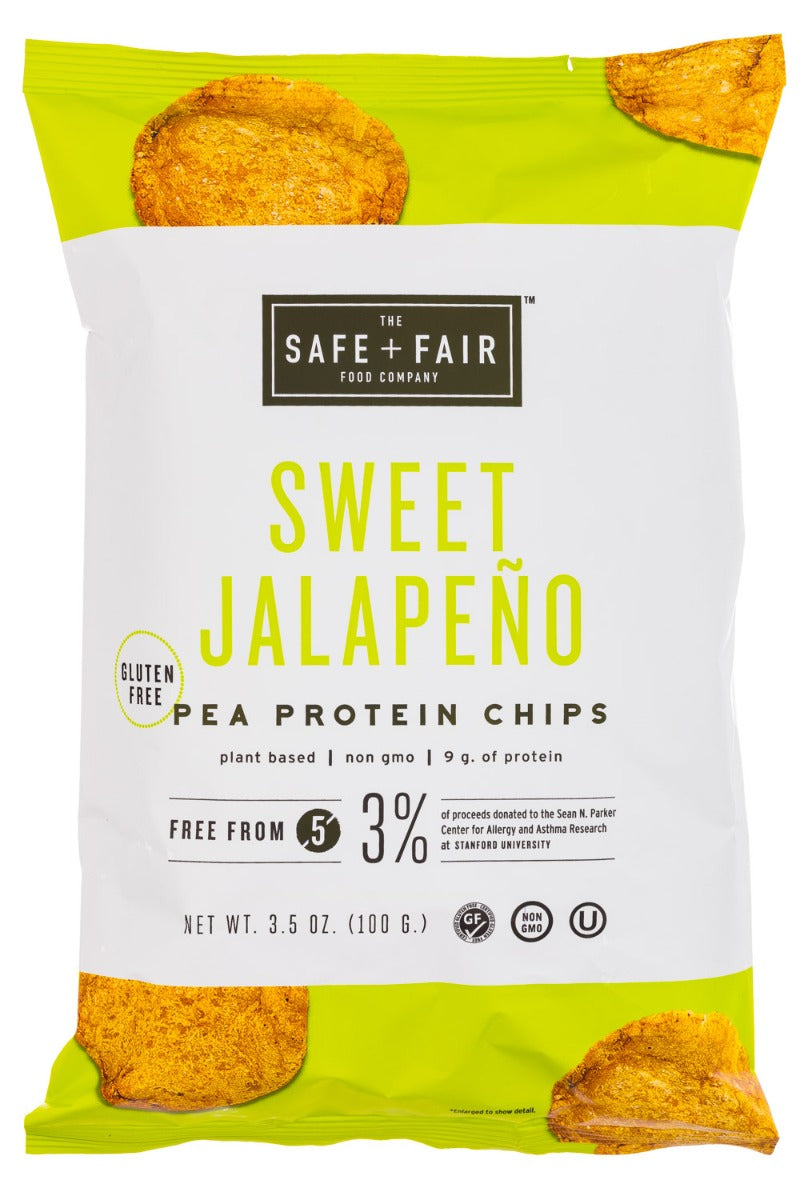 THE SAFE AND FAIR FOOD COMPANY: Sweet Jalapeno Pea Protein Chips, 3.5 oz