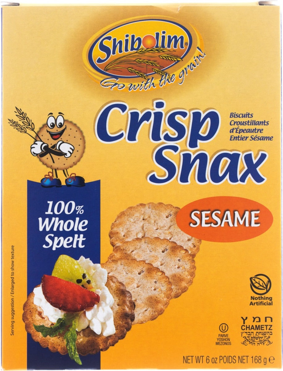 SHIBOLIM: Crisps Snax Sesame Whole Spelt, 6 oz