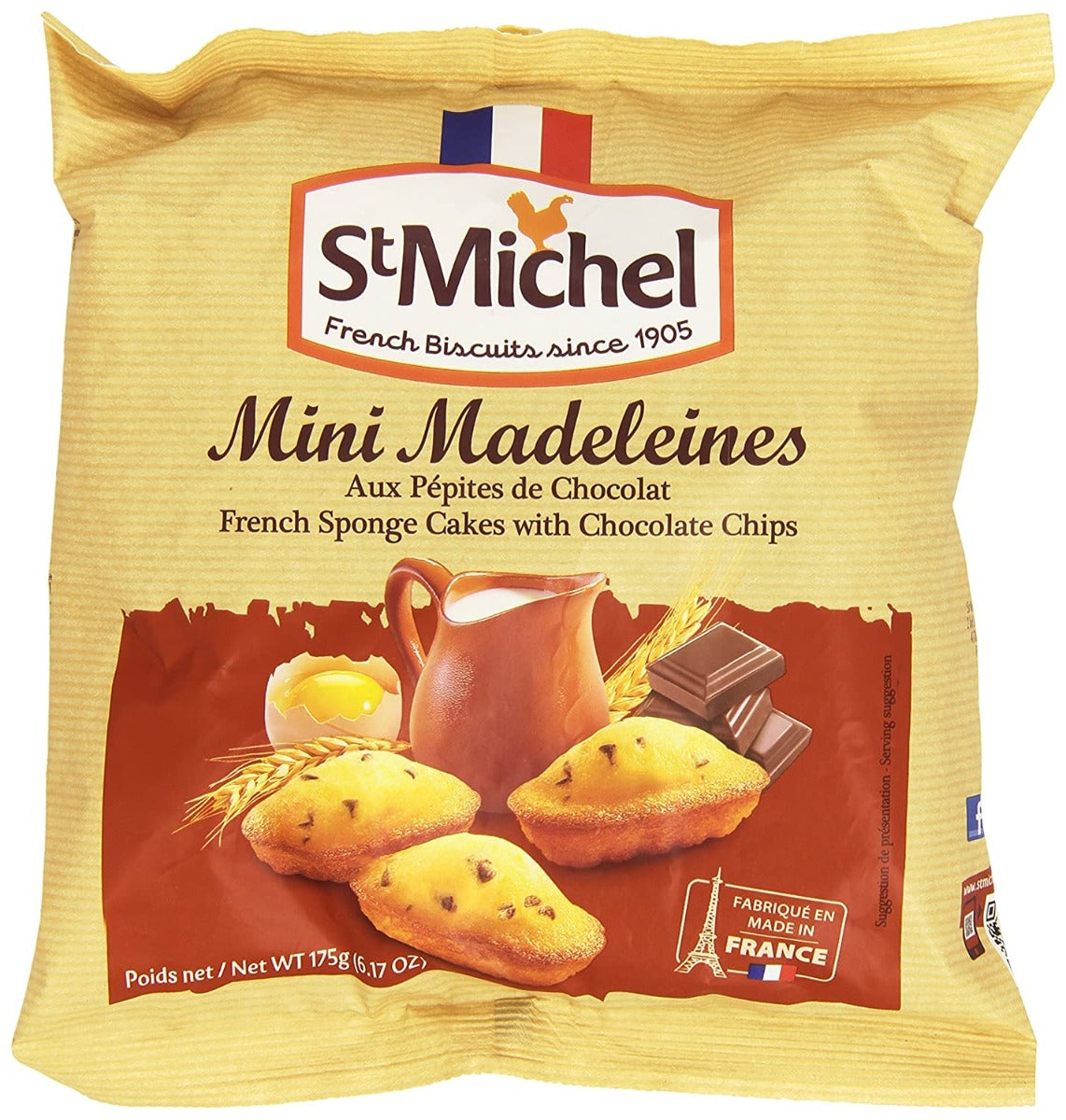 ST MICHEL: Mini Madeleines Chocolate Chip, 6.17 oz