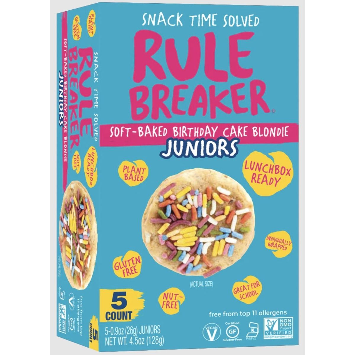 RULE BREAKER SNACKS: Cookies Chickpea Birthday Cake, 4.5 oz
