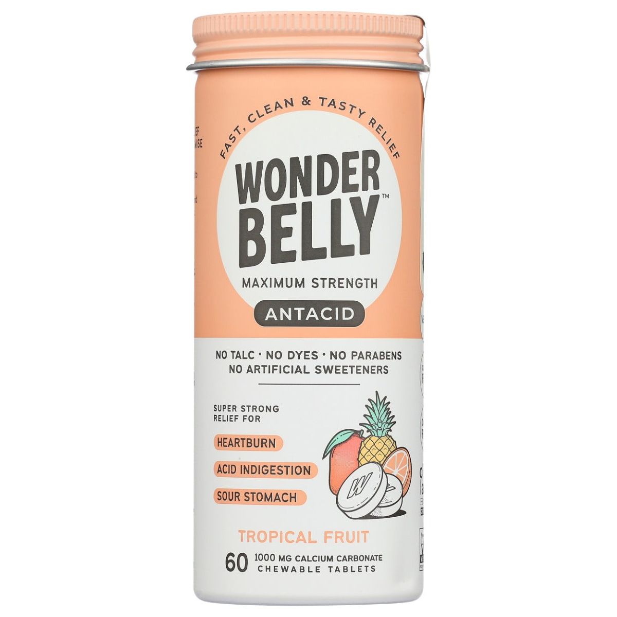 WONDERBELLY: Tropical Fruit Antacid, 60 tb