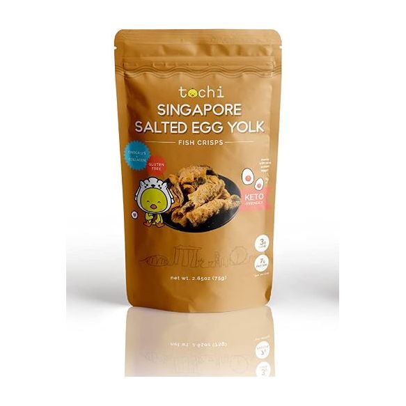 TOCHI SNACKS: Salted Egg Fish Crisps, 75 gm