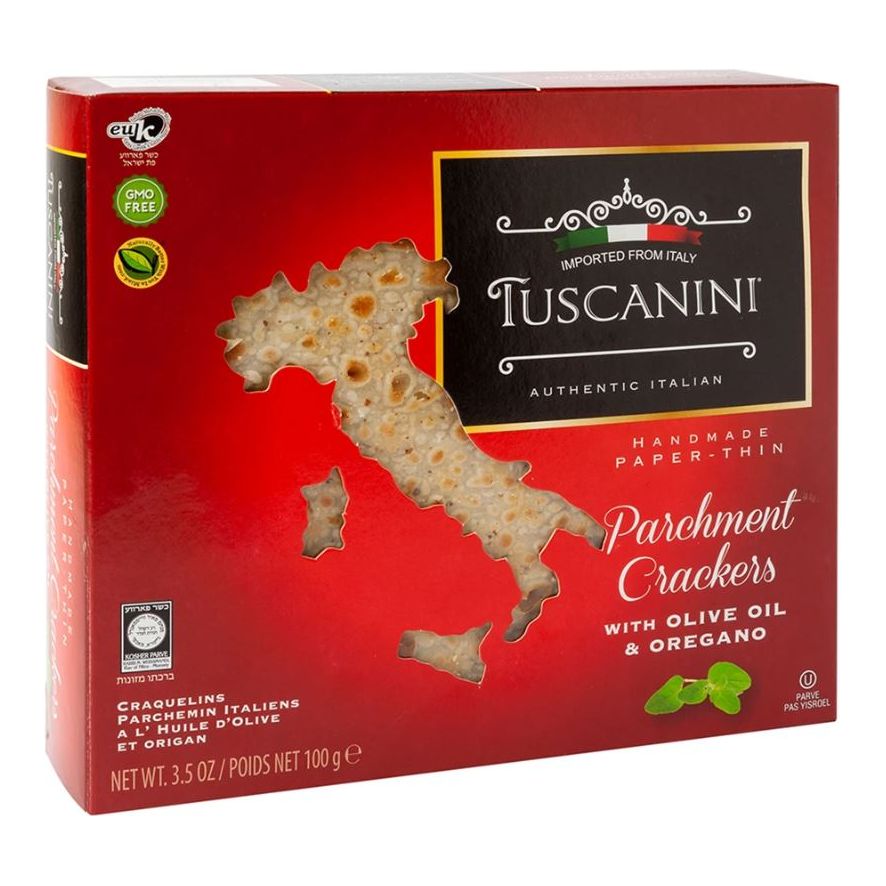 TUSCANINI: Parchment Crackers with Olive Oil and Oregano, 3.5 oz