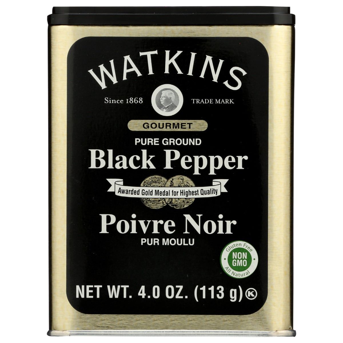 WATKINS: Pure Ground Black Pepper Spice Tin, 4 oz