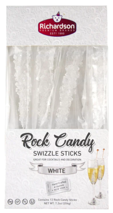 RICHARDSON BRANDS: Rock Candy Swizzle Sticks Wedding Box White 12Ct, 7.2 oz