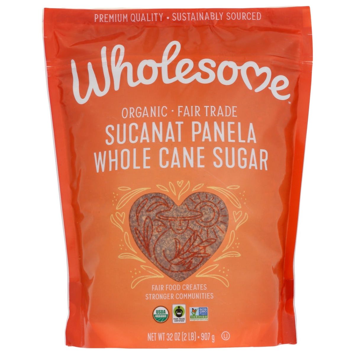 WHOLESOME: Sucanat Panela Whole Cane Sugar, 32 oz